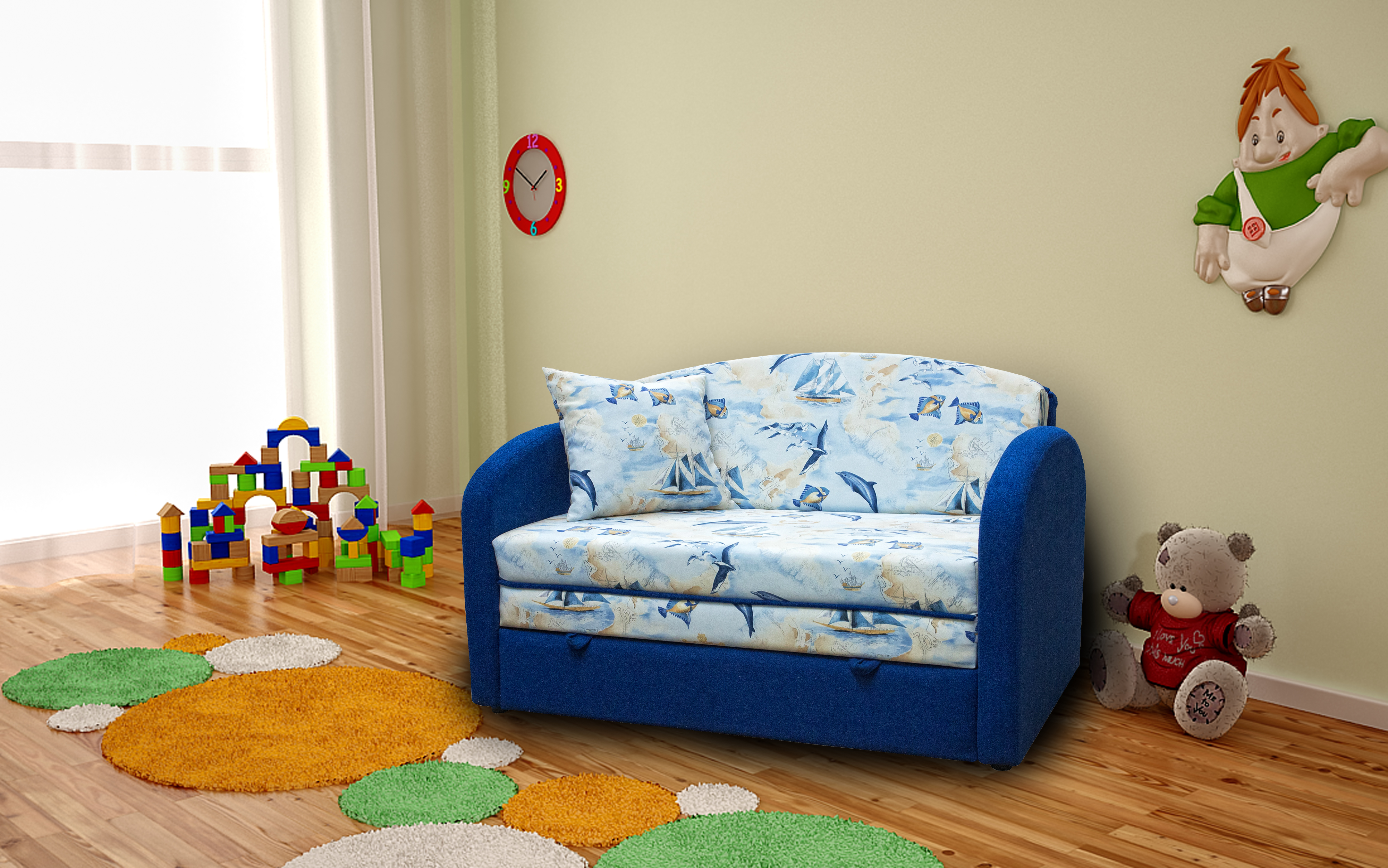 мягкий диван в детскую комнату